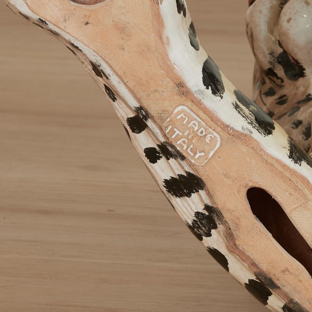 Vintage Italian Glazed Terra Cotta Leopard Sculpture For Sale - Image 12 of 12