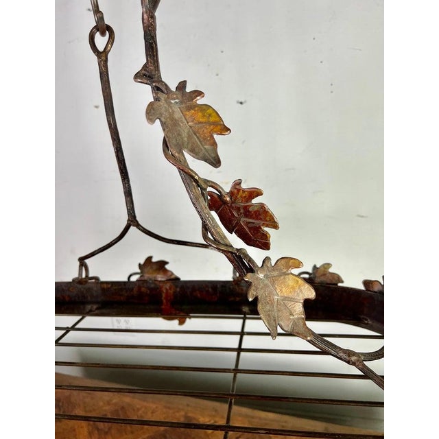 Copper Wrought Iron French Grapevine Pot Rack-20th Century For Sale - Image 8 of 10
