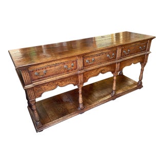 Rustic Oak Credenza For Sale