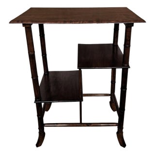 Mid-Century Italian Faux Bamboo Wooden Dry Bar Cabinet Table, 1960s For Sale