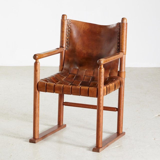 Oak Lounge Chair, 1970s For Sale - Image 12 of 12