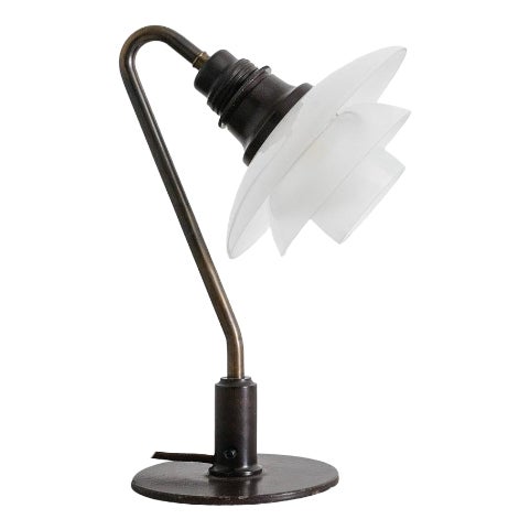 Mid-Century Modern Danish Glass PH 2/2 Desk Lamp by Poul Henningsen for Louis Poulsen, 1930s For Sale