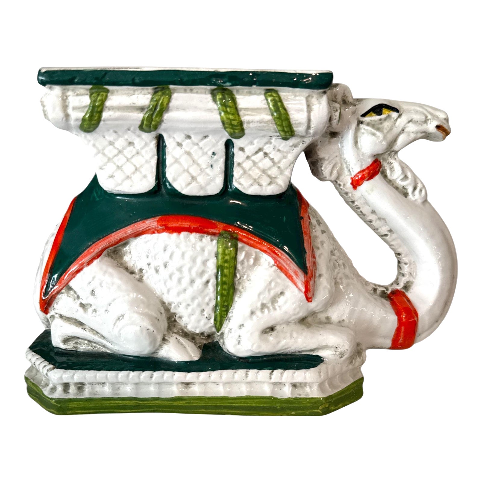Vintage Italian Ceramic Camel Figurine – Hand-Painted Majolica Style, 8 ...