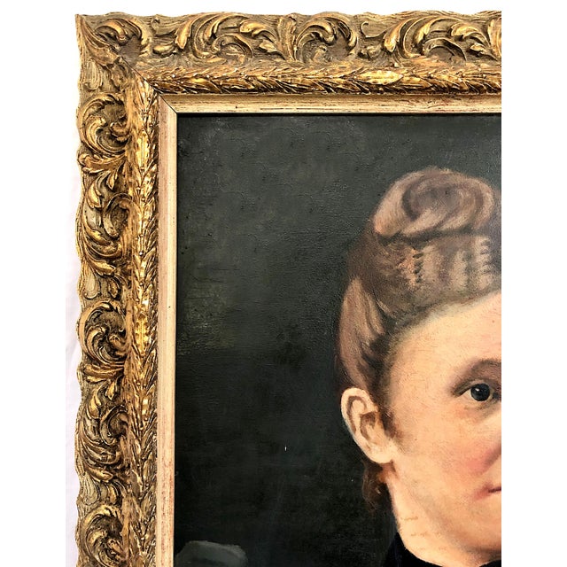 Traditional Late 19th-Century Portrait of an Admirable German Woman, by F. Bloos For Sale - Image 3 of 8