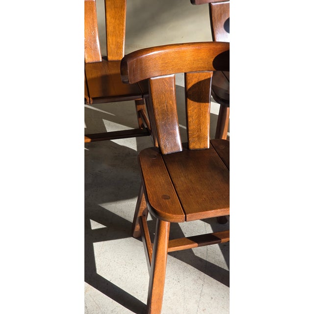 Brutalist Oak Dining Chairs, 1960s, Set of 6 For Sale - Image 6 of 12