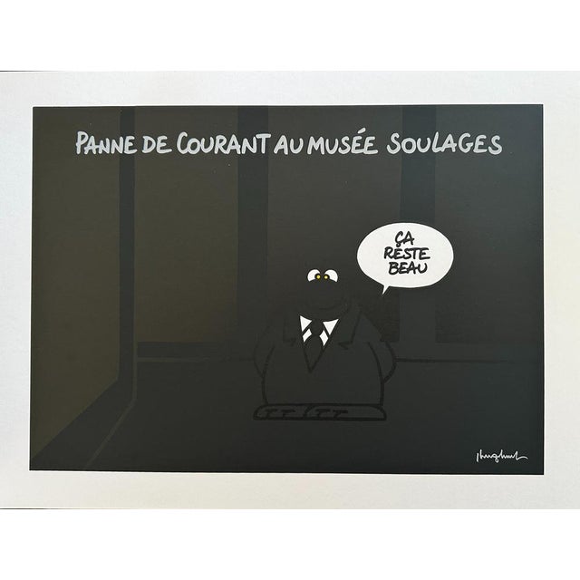 Pierre Soulages and Philippe Geluck, Power Outage at the Soulages Museum, Silkscreen Print For Sale - Image 5 of 5