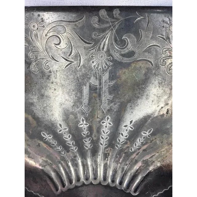 Metal Antique Etched & Engraved Silver Butler's Set For Sale - Image 7 of 8
