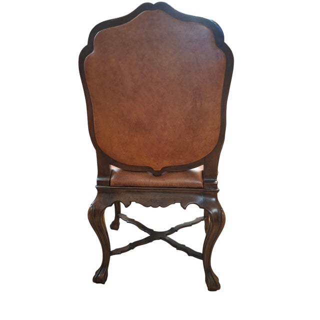Set of 8 Large Venetian Style Walnut Armchairs by Therien Studio Workshops For Sale In San Francisco - Image 6 of 12