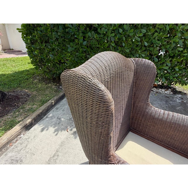 Vintage Lane Venture Excursions Sculptural Rattan Wingback Armchairs, Pair For Sale - Image 11 of 16