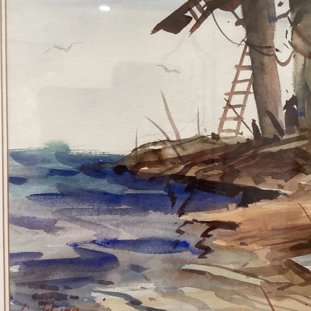 Mid 20th Century Vintage Watercolor Painting on Paper Framed Artist Signed For Sale - Image 4 of 12