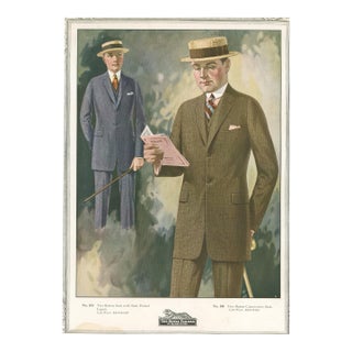 Vintage The Royal Tailors Men's Fashion Plate For Sale