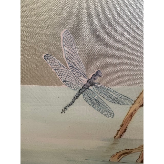 Textile Paintings of Shore Birds on Canvas in Muted Tones- a Pair For Sale - Image 7 of 12