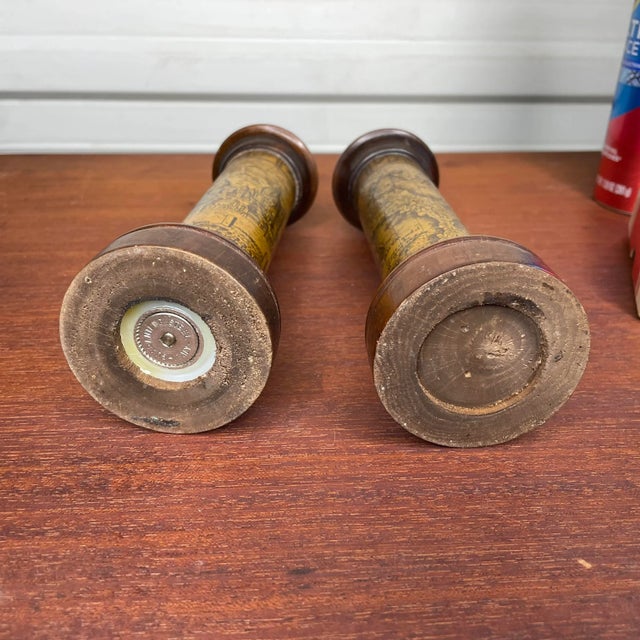 Vintage Italian Florentine Wooden Salt Shaker and Peppermill- a Pair For Sale In Columbia, SC - Image 6 of 8