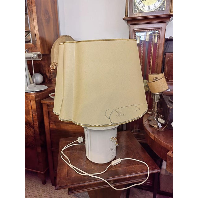 Metal Vintage Table Lamp in Hand Painted Ceramic and Brass, Italy, 1950s For Sale - Image 7 of 15