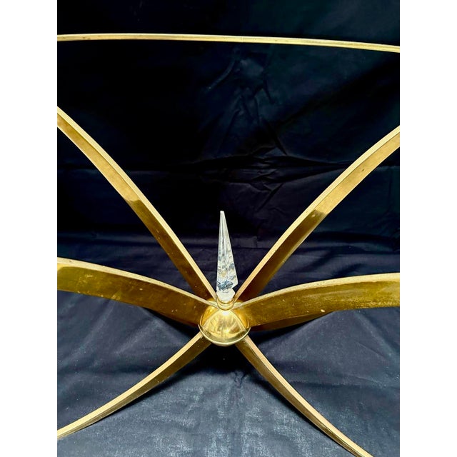 1960s French Brass and Crystal Glass Table, 1960s For Sale - Image 5 of 6