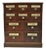 19th Century Victorian Mahogany Apothecary Medicine Cabinet With 10 Drawers Glass Pulls For Sale
