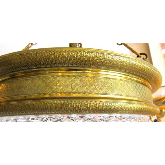 Vintage Sherle Wagner Empire Style Bronze and Cut Crystal Chandelier For Sale - Image 10 of 11
