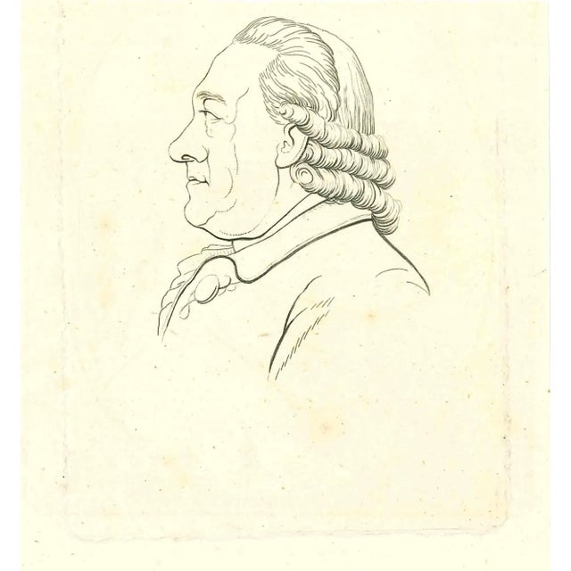 Portrait is an original artwork realized by Thomas Holloway (1748 - 1827). Original Etching from J.C. Lavater's "Essays on...