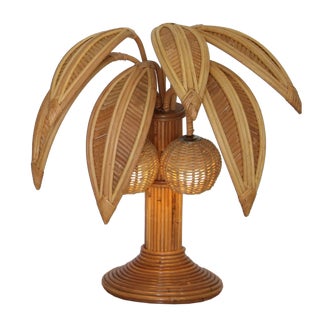 Rattan Coconut Tree Lamp For Sale