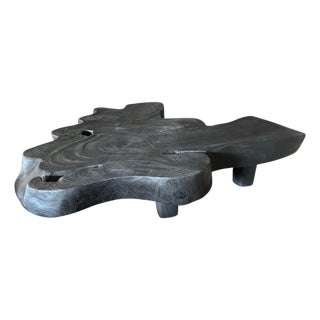 Andrianna Shamaris Amorphous Charred Suar Wood Coffee Table For Sale