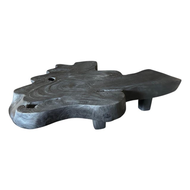 Andrianna Shamaris Amorphous Charred Suar Wood Coffee Table For Sale
