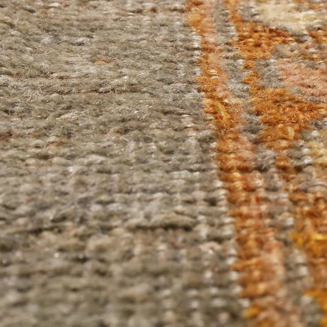 Metal Late 19th Century Antique Sultanabad Traditional Blue-Gray Wool Persian Rug For Sale - Image 7 of 9