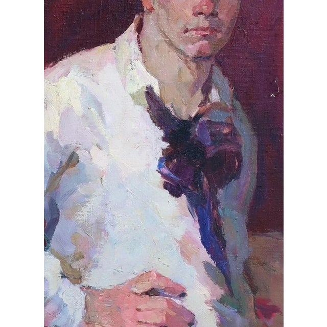 Soviet Man Portrait, Original Oil Painting, Ukrainian Artist, 1950s 87-65 For Sale - Image 6 of 6