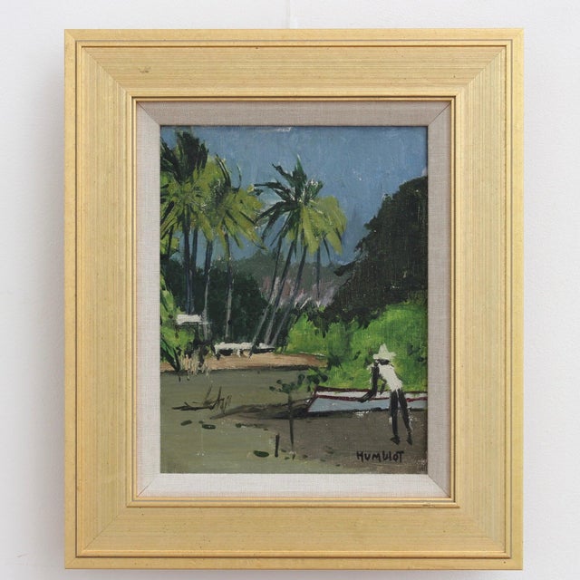 Dusk on schoelcher lagoon martinique', oil on canvas, by robert humblot (1959). The third in a series of artworks...