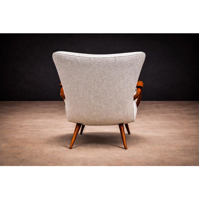 Armchair in Caviuna Wood & Boucle, Giuseppe Scapinelli, 1950s - Lot 811 For Sale - Image 9 of 16