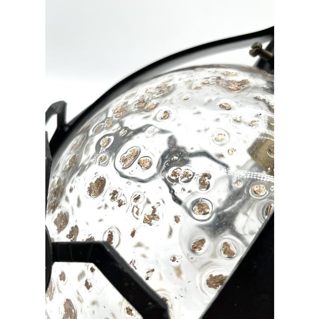 Mid-Century Murano Cage Lamps in Bullicante Glass with 24k Gold Dust and Wrought Iron from Seguso, 1960s, Set of 2 For Sale - Image 14 of 18