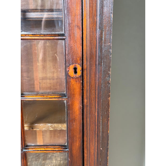 Wood Pair of Mid-19th Century New England Cherry Glazed Display Cupboards, C. 1840–1860 For Sale - Image 7 of 16