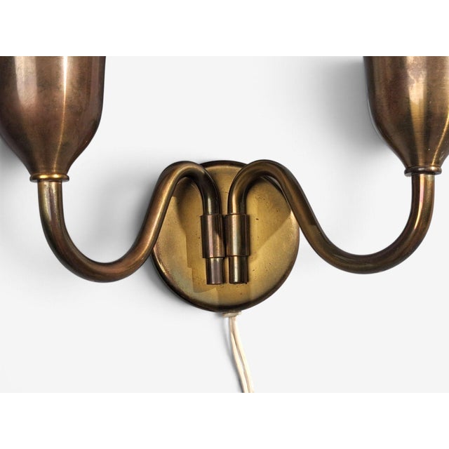 1950s Fog & Mørup, Danish Modern, Double Wall Light, Brass, Glass For Sale - Image 10 of 10