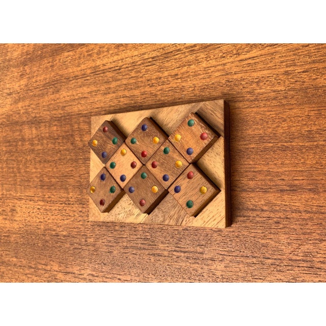 Mid-Century Scandinavian Teak Dice Game Toy Deco, 1960s For Sale - Image 5 of 13
