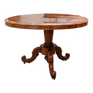 Late 19th Century Round Table with Central Leg in Briar, 1890 For Sale
