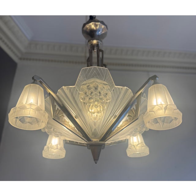 Art Deco Chandelier by Henri Petitot, 1930 For Sale - Image 13 of 18