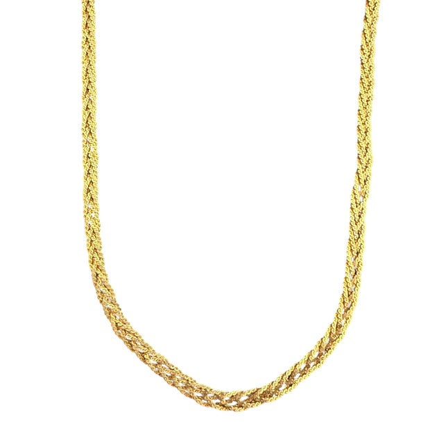 1960’s Herringbone 14k Gf Twisted Mesh Necklace For Sale - Image 4 of 4