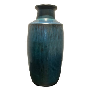 Large Blue Glazed Stoneware Model 5076 Nymölle Vase by Gunnar Nylund, Denmark, 1960s For Sale