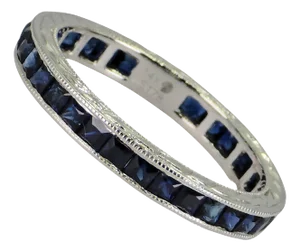 Vintage 14k White Gold Ring: 1.65 Ct Natural Sapphire, Elegant Design, Size 6.5