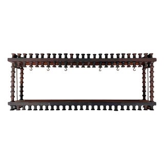 Antique Folk Art Spool Wall Shelf For Sale