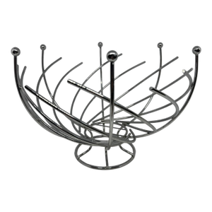 Post Modern Geometric Spiral-Shaped Stainless Steel 12” Inch Wide Fruit Bowl