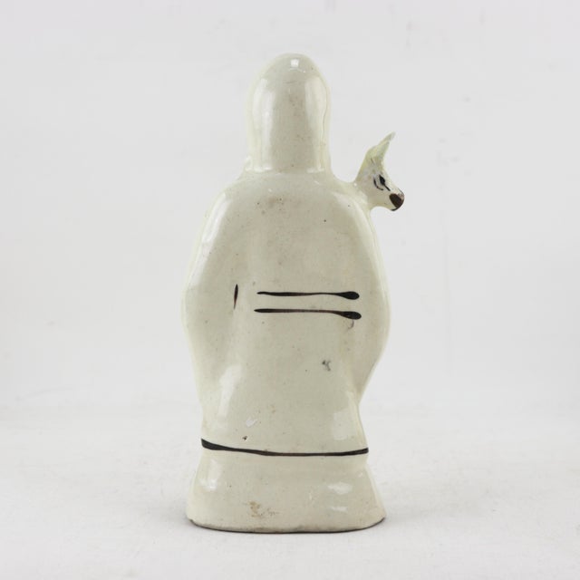 Chinese Vintage Chinese Porcelain Shou Lao Figurine – God of Longevity For Sale - Image 3 of 12