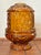 Vintage Indiana Glass “Stars and Bars” Amber Fairy Lamp Light For Sale - Image 6 of 6