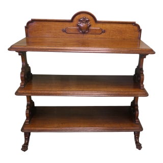 Large Late Victorian Carved Oak Buffet For Sale