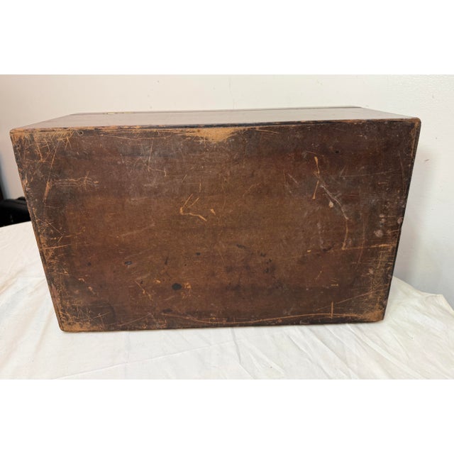 Large Antique J Wanamaker 1800's Wood Brass Flatware Silverware Box Display Case For Sale - Image 14 of 14