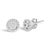 Elegant and timeless, these 14K white gold stud earrings feature round, brilliant cut diamonds in a halo style button...