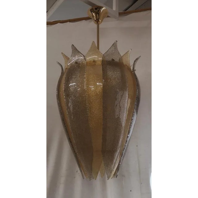 Murano Art Glass Gold and Smoked Color Pendant Light, 2000s For Sale - Image 9 of 10