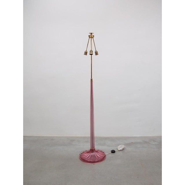 Pink Art Glass Floor Lamp by Barovier E Toso, Italy, 1956 For Sale - Image 3 of 14