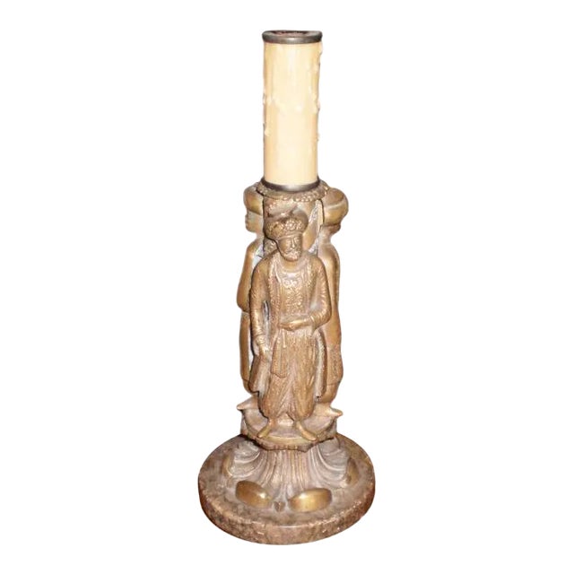 1920's French Maison Jansen Style Bronze Orientalist Lamp For Sale