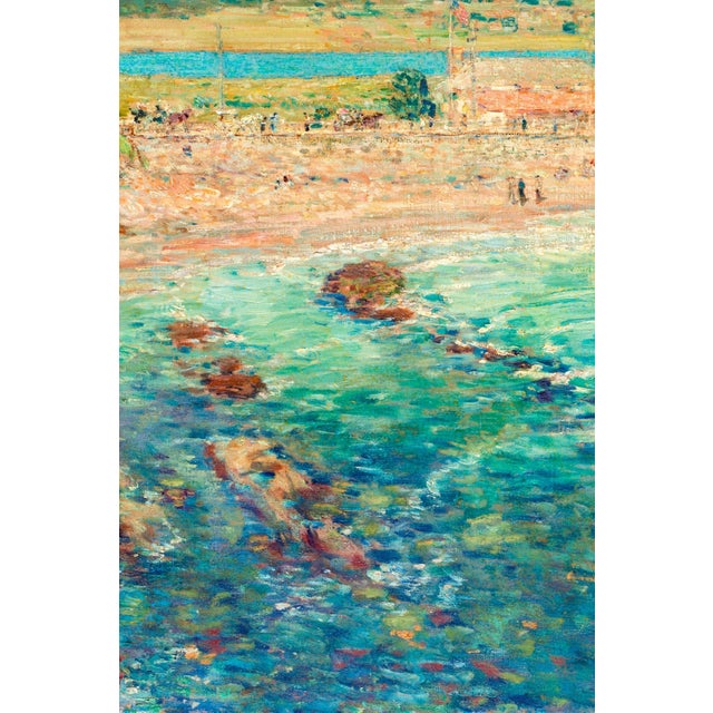 Blue Vintage Coastal Art Print – Newport Beach by Childe Hassam, 12" X 12" For Sale - Image 8 of 9