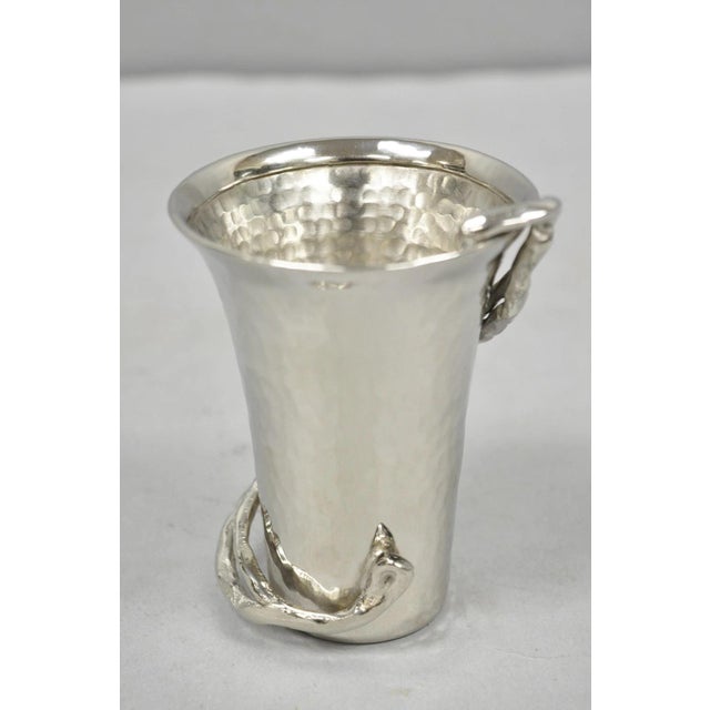 Late 20th Century Michael Aram Wisteria Collection Hammered Nickel Silver Plated Small 4" Vase For Sale In Philadelphia - Image 6 of 15